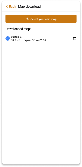 Offline map download progress