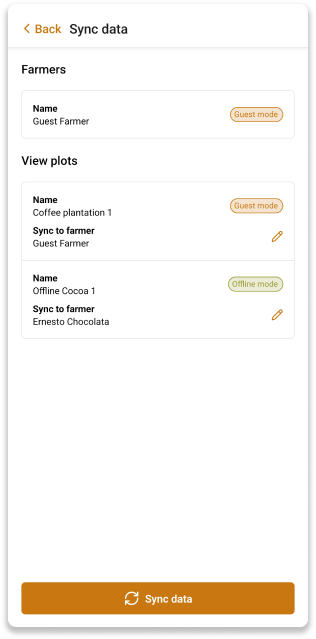 Schaltfläche "Daten synchronisieren"
